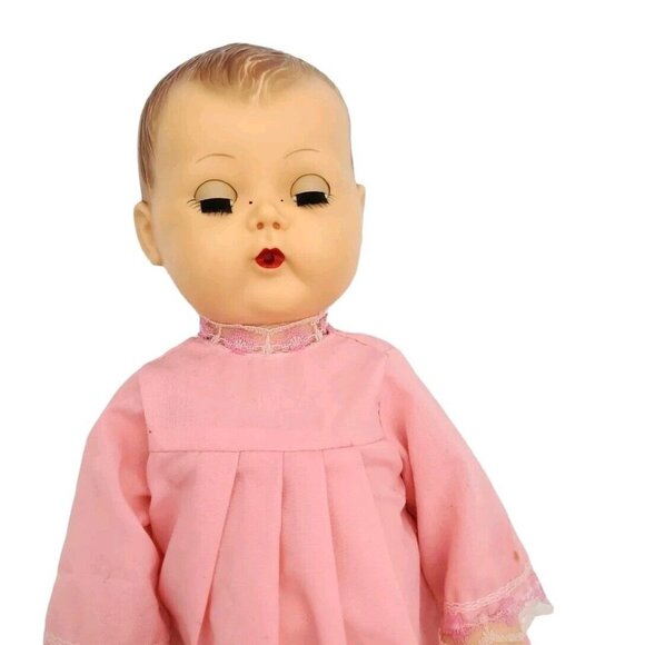 Mattel 2003 "Tiny Tears" Doll Vintage‎ Reproduction 12" Baby Pink Nightgown - Picture 6 of 8